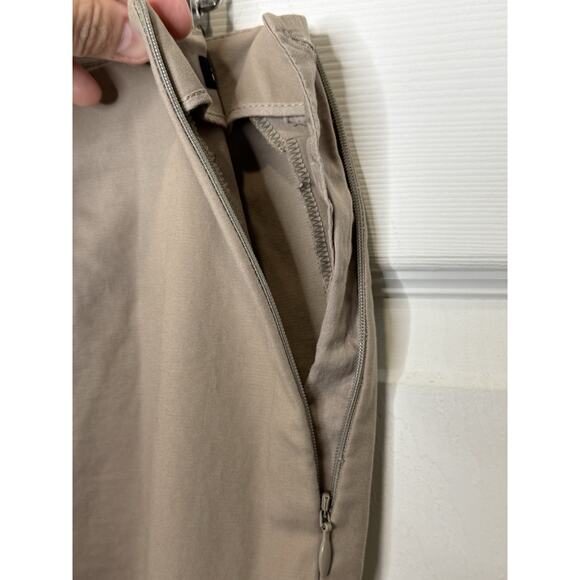 Lafayette 148 New York Bleecker Crop Leg Pants Career Trousers Khaki Tan Size 12 - Picture 6 of 9
